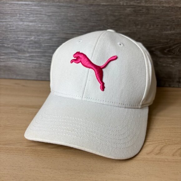 Puma Hat Cap Fitted One Size White Pink Performance Golf - Picture 3 of 9